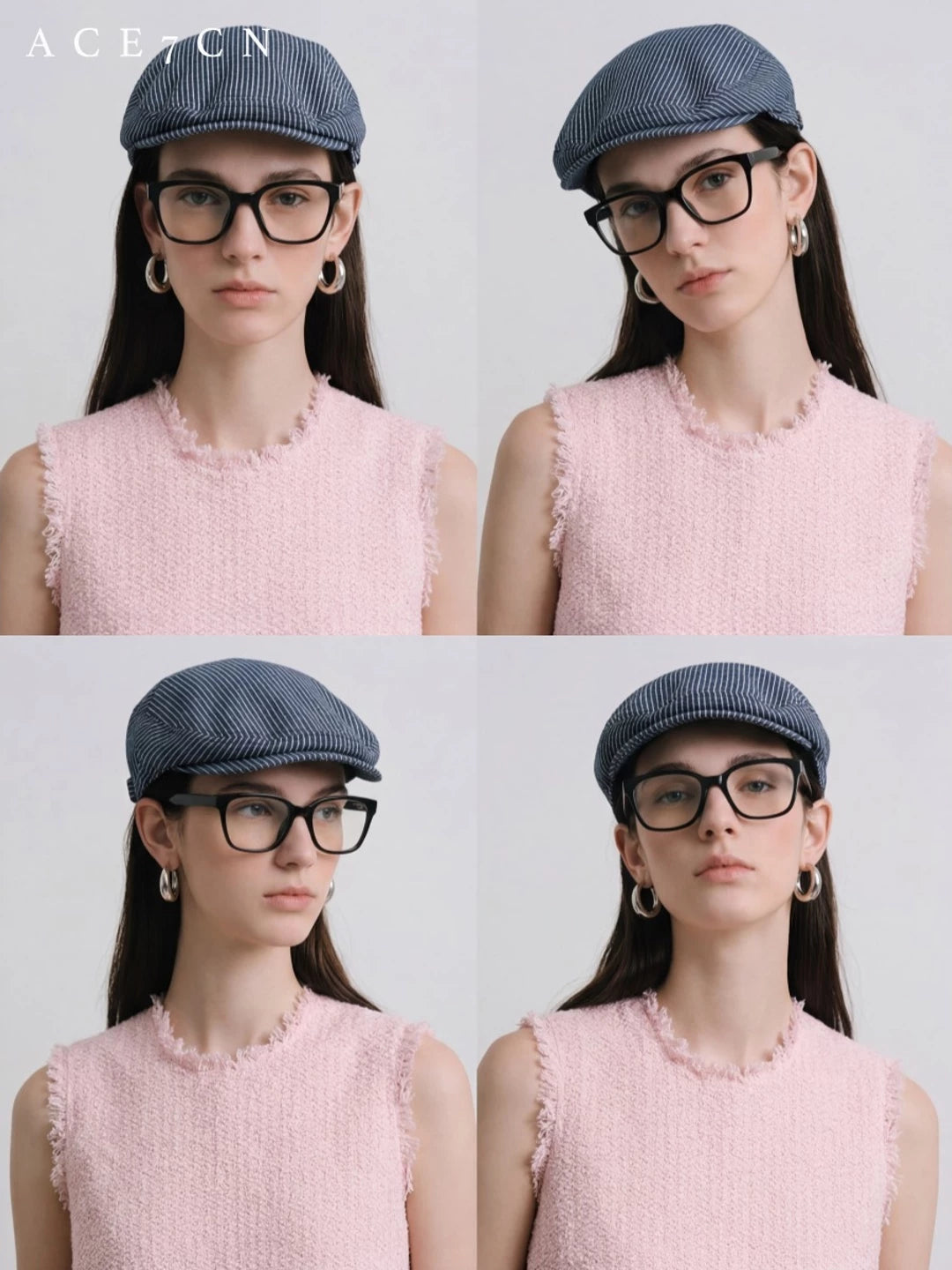 Multicolor Striped Flat Cap — ACE7CN