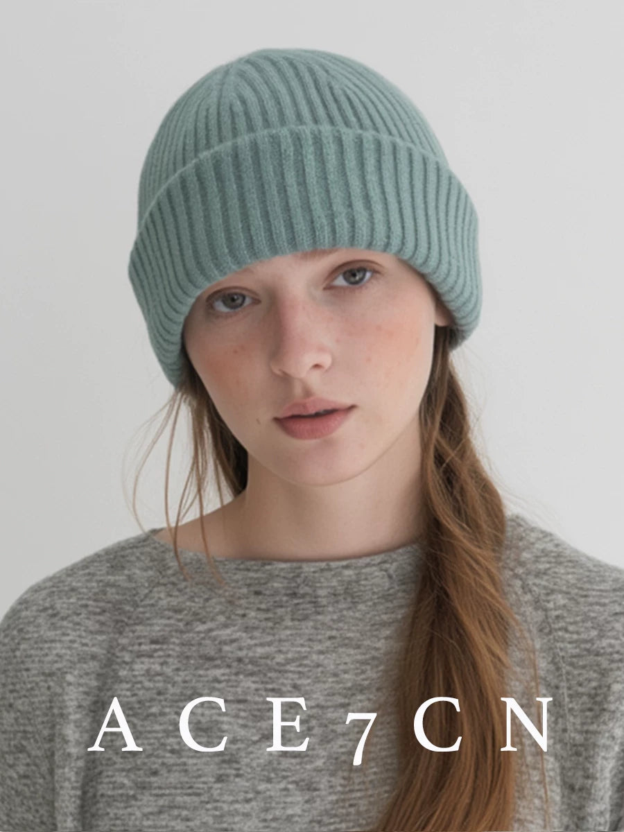 Roll-Brim Knit Beanie — ACE7CN