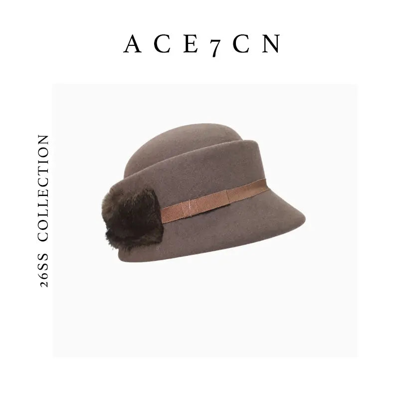 Faux-Mink Wool Bucket Hat — ACE7CN