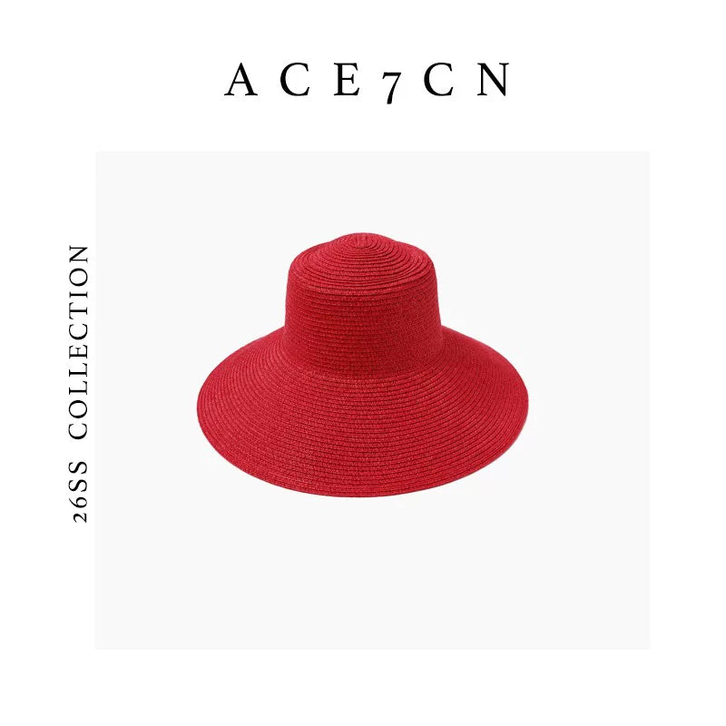 Wide-Brim Straw Sun Hat — ACE7CN