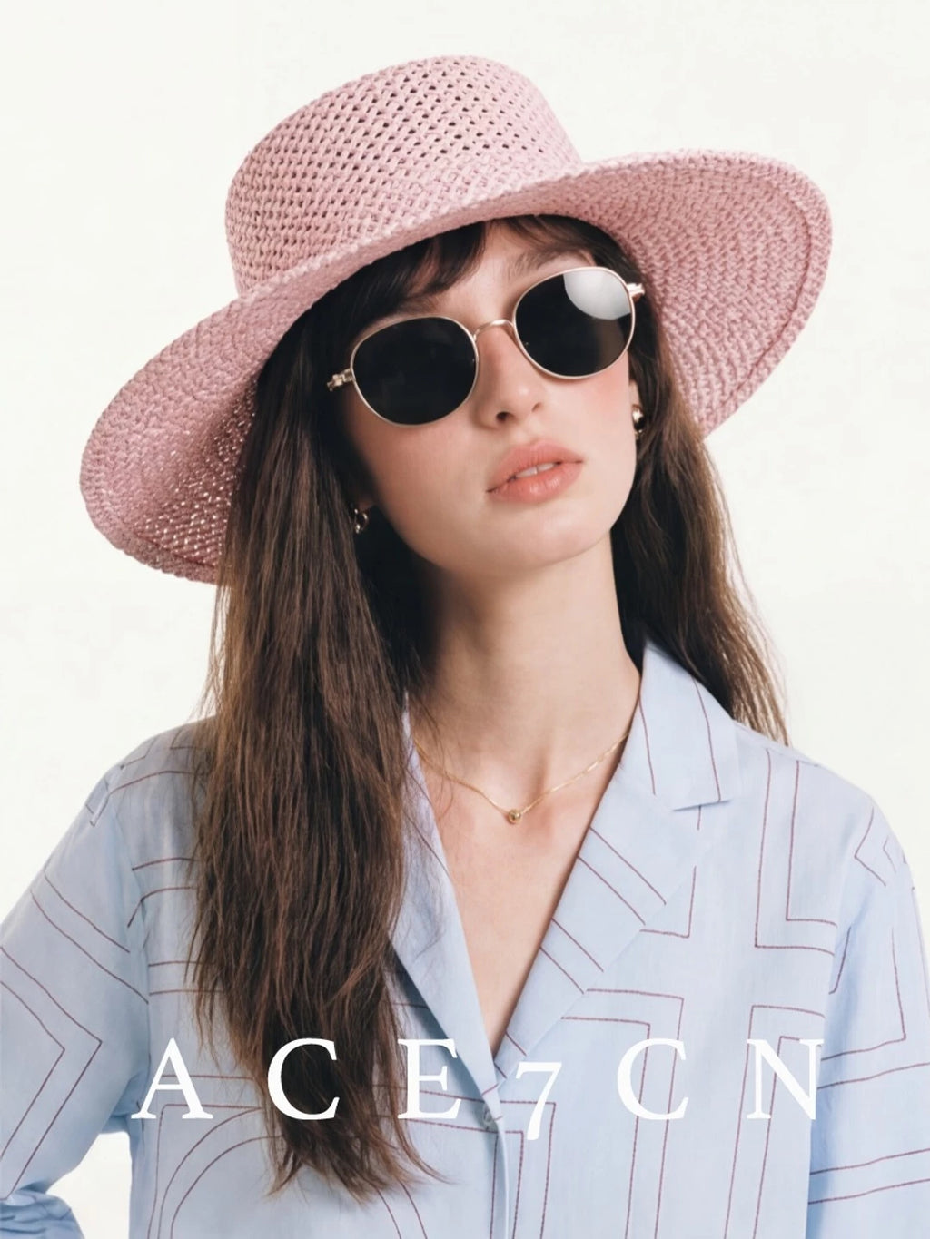 Blush-Dyed Straw Fedora — ACE7CN
