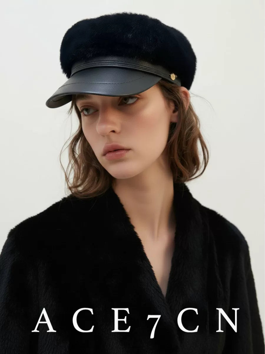 Faux-Mink Equestrian Cap — ACE7CN