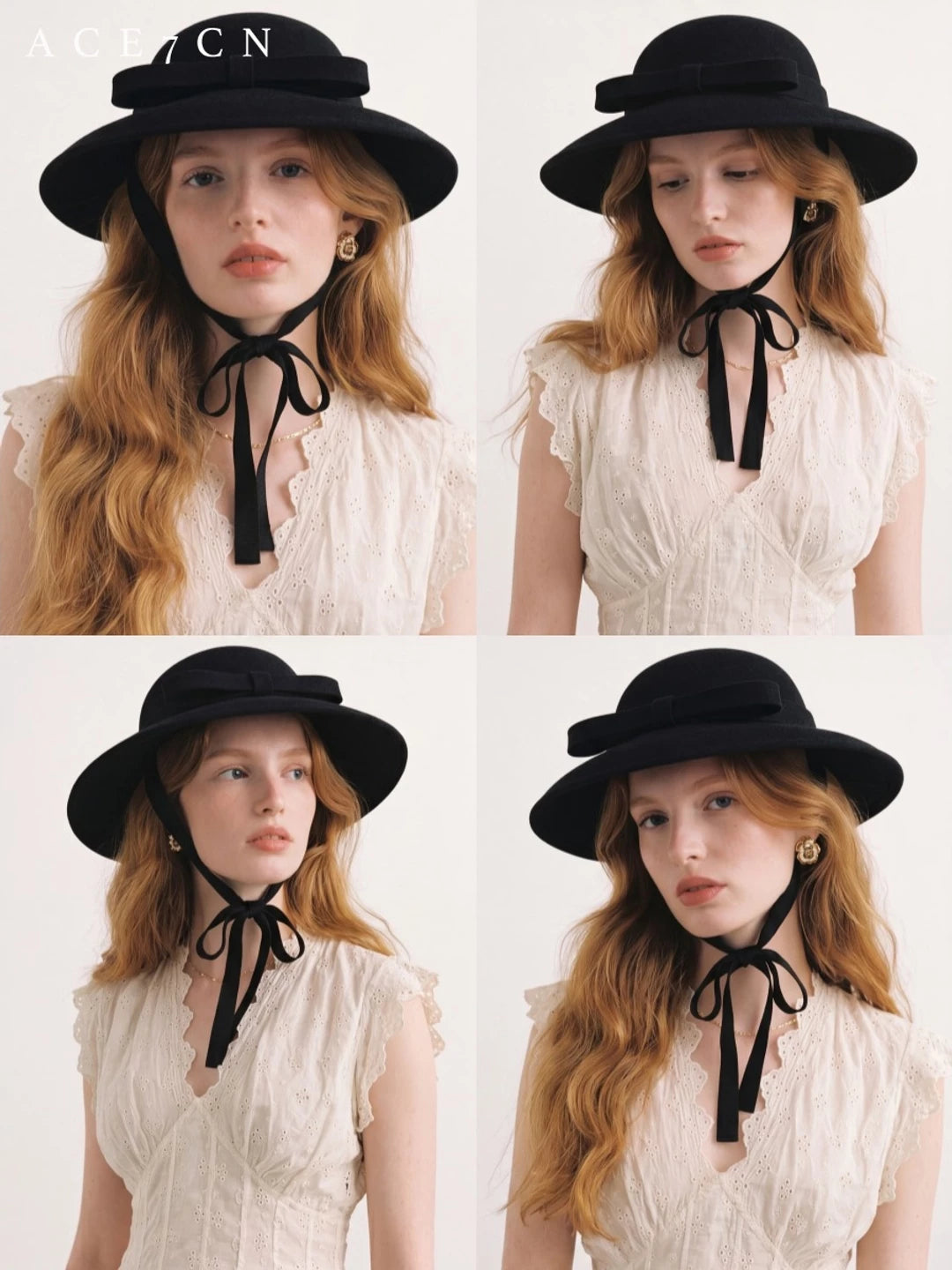 Tie-Bow Wool Cloche — ACE7CN