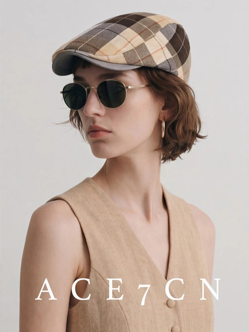 Lightweight Plaid Flat Cap — ACE7CN
