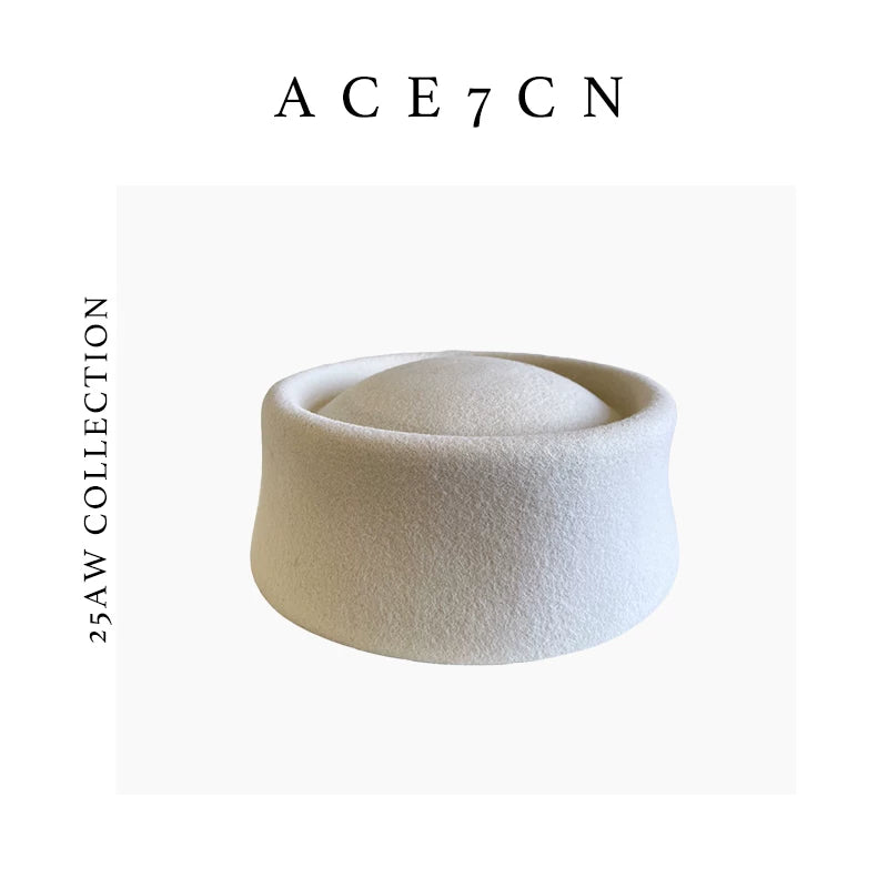 Large-Fit Wool Pillbox Hat — ACE7CN