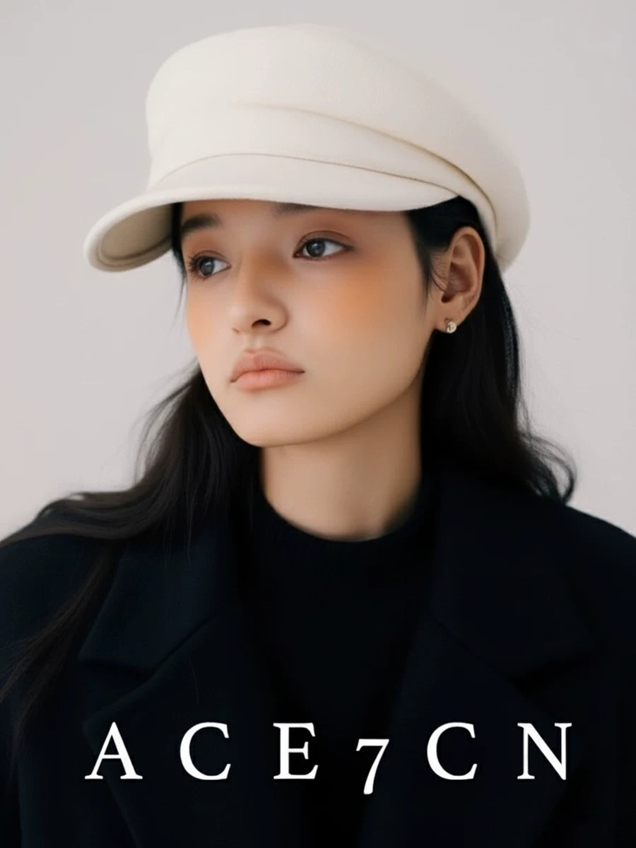 Octagonal Wool Newsboy Cap — ACE7CN