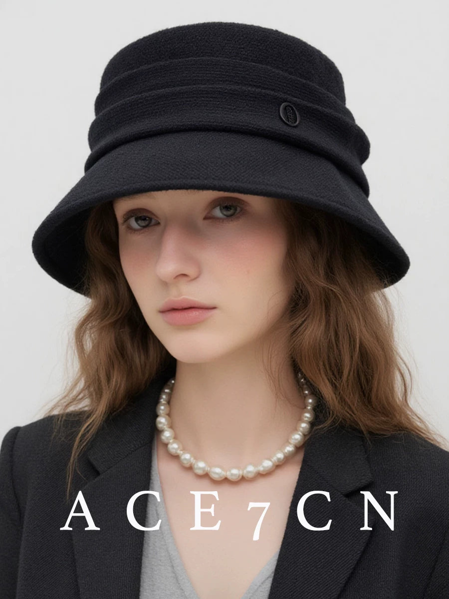Short-Brim Tweed Bucket Hat — ACE7CN