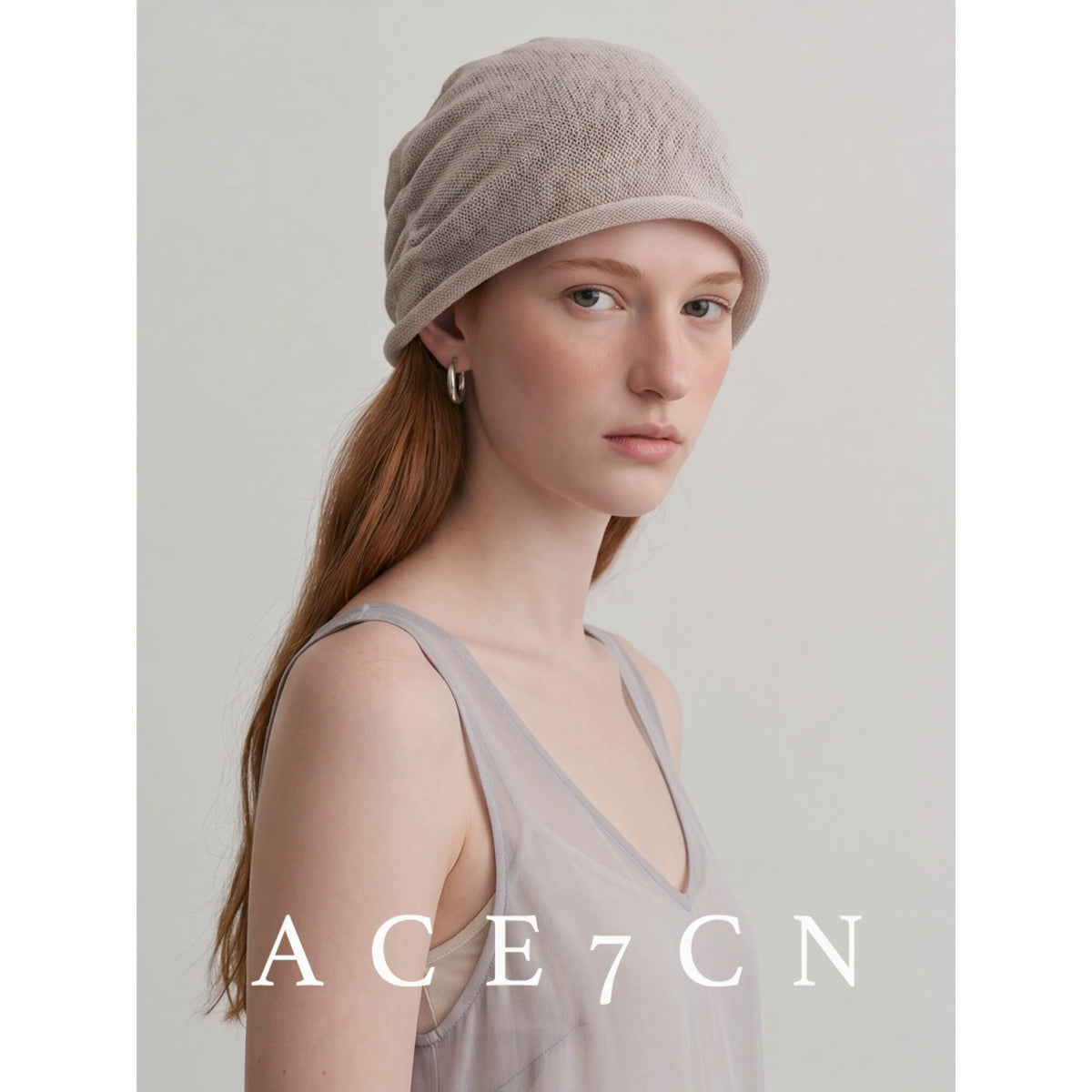 Pleated Linen Knit Beanie — ACE7CN