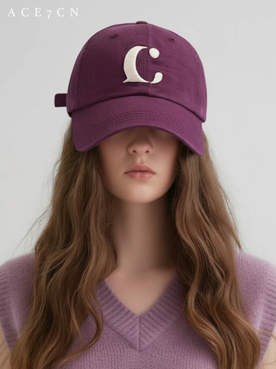 American Vintage Baseball Cap Autumn-Winter Face-Slimming C