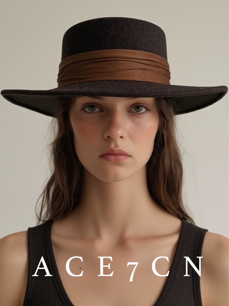 Flat-Top Wool Boater — ACE7CN