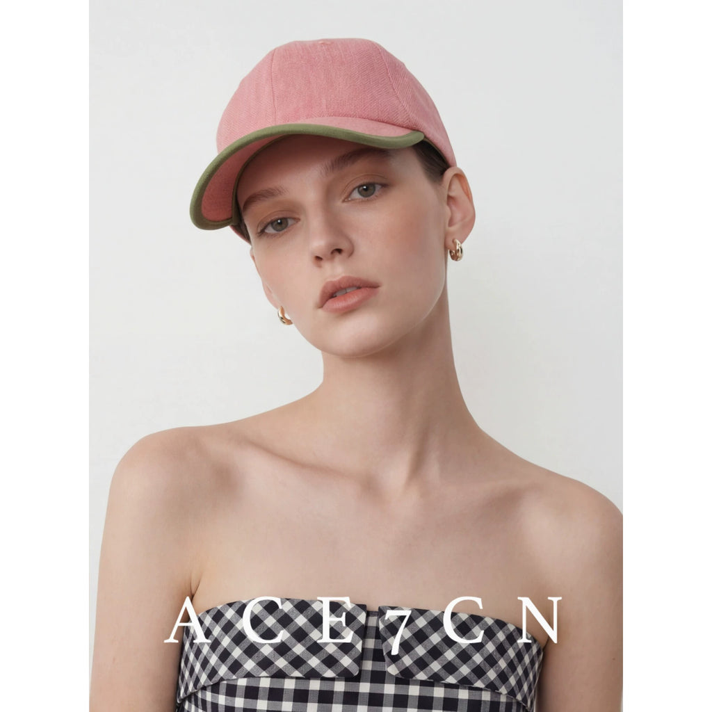 Bound-Edge Linen Baseball Cap — ACE7CN