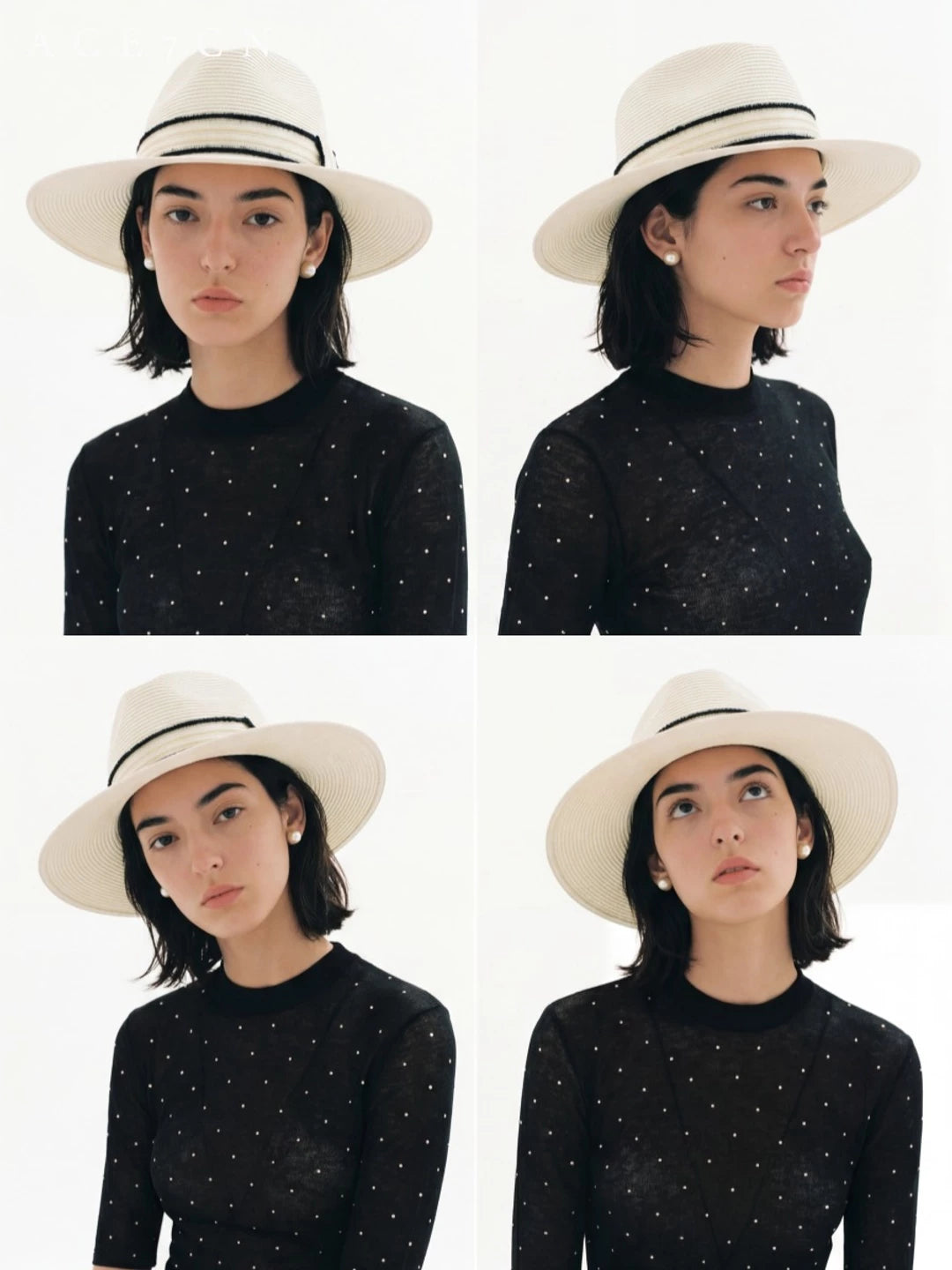 Fine-Weave White Straw Fedora — ACE7CN
