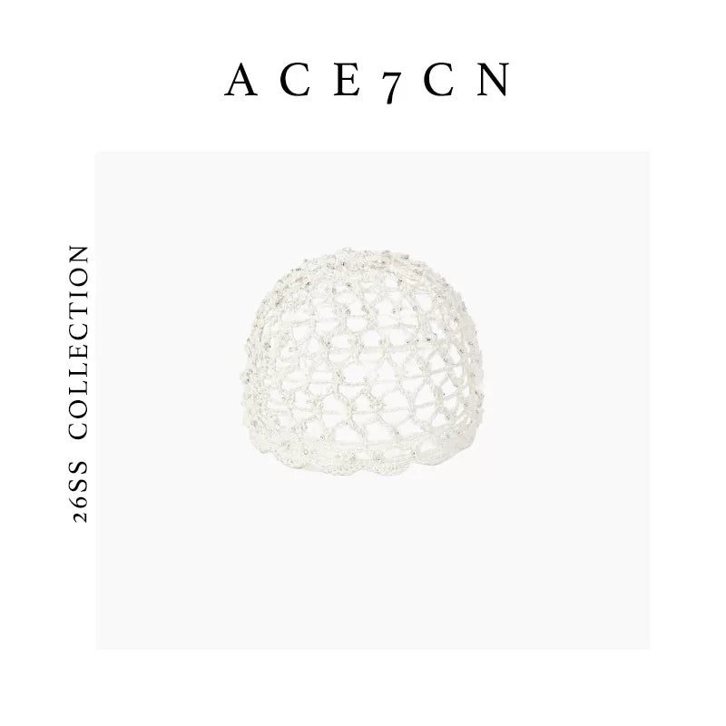 Beaded Petal-Brim Crochet Hat — ACE7CN