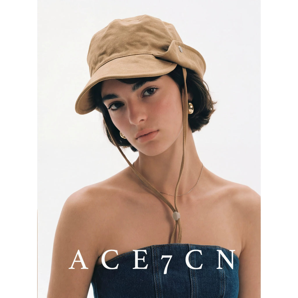 Washed Roll-Brim Ear-Flap Bucket Hat — ACE7CN