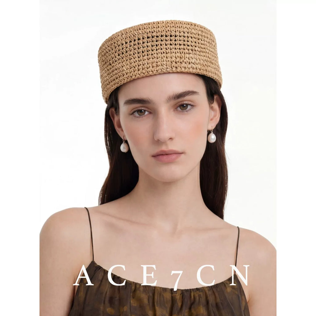 Brimless Domed Straw Pillbox Hat — ACE7CN