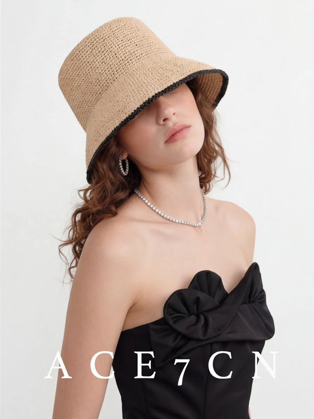 Raffia Lampshade Bucket Hat — ACE7CN