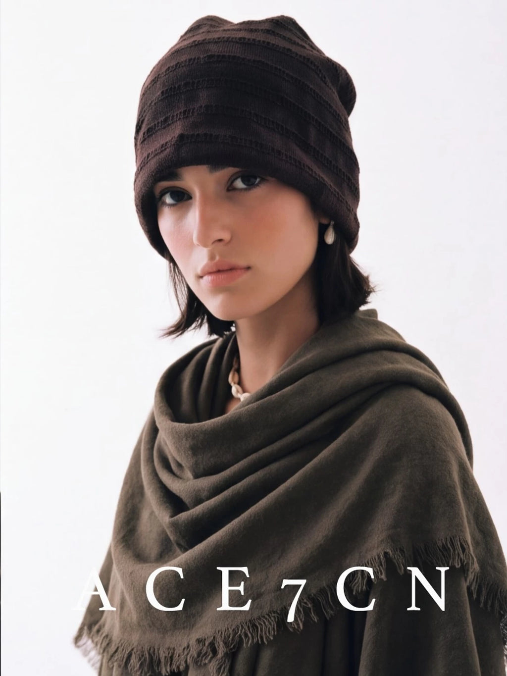 Ink-Dyed Pleated Turban Beanie — ACE7CN