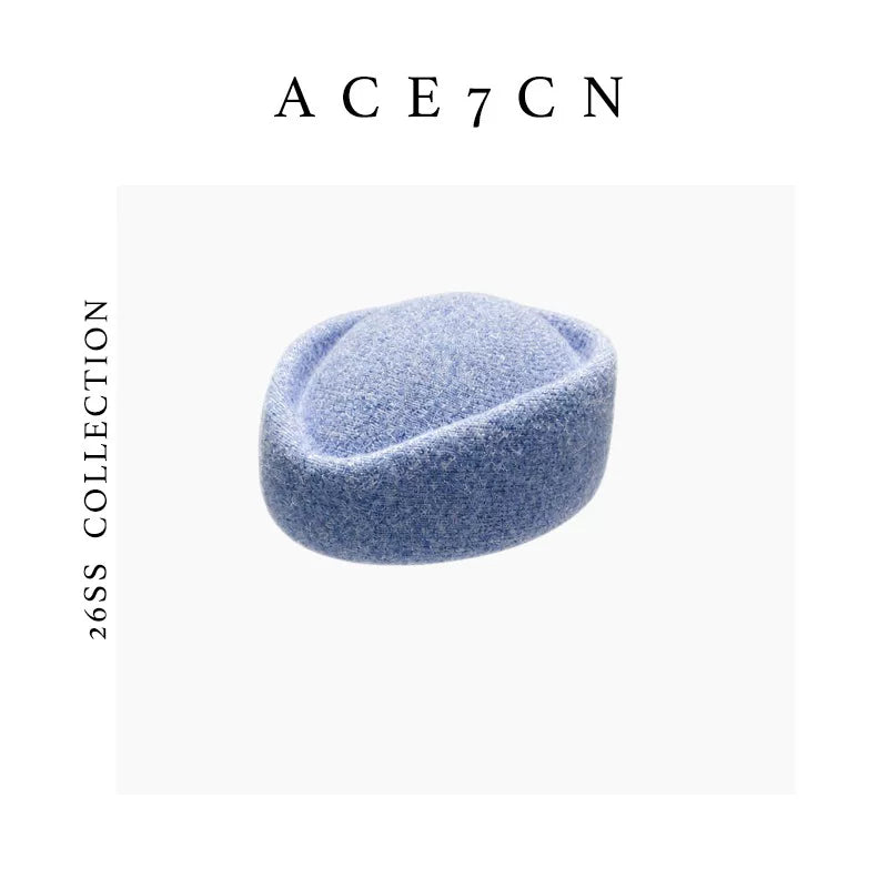 Round Wool-Blend Pillbox Hat — ACE7CN
