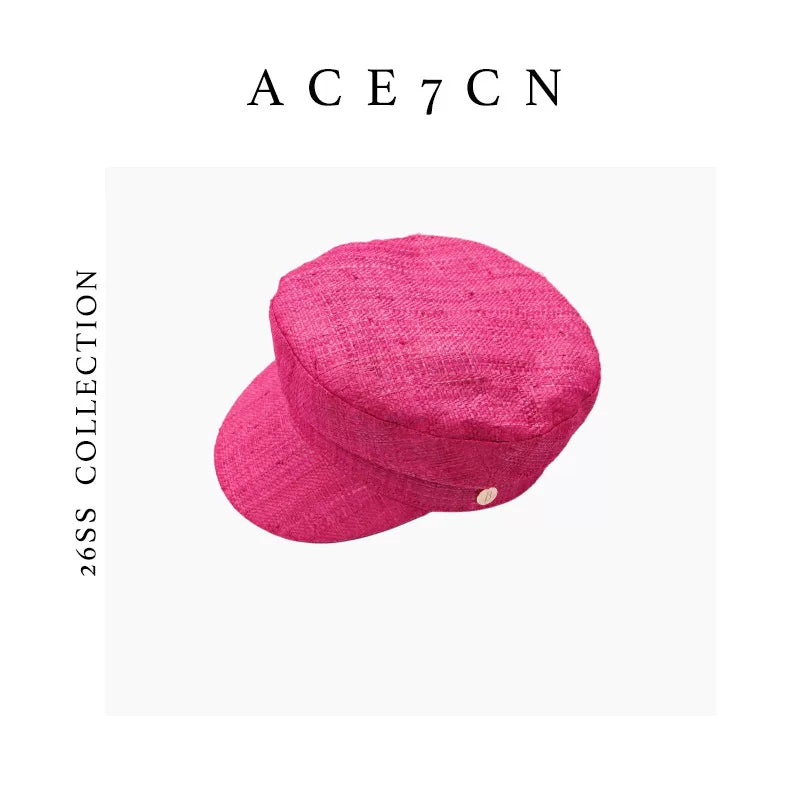 Custom-Dyed Straw Sailor Cap — ACE7CN