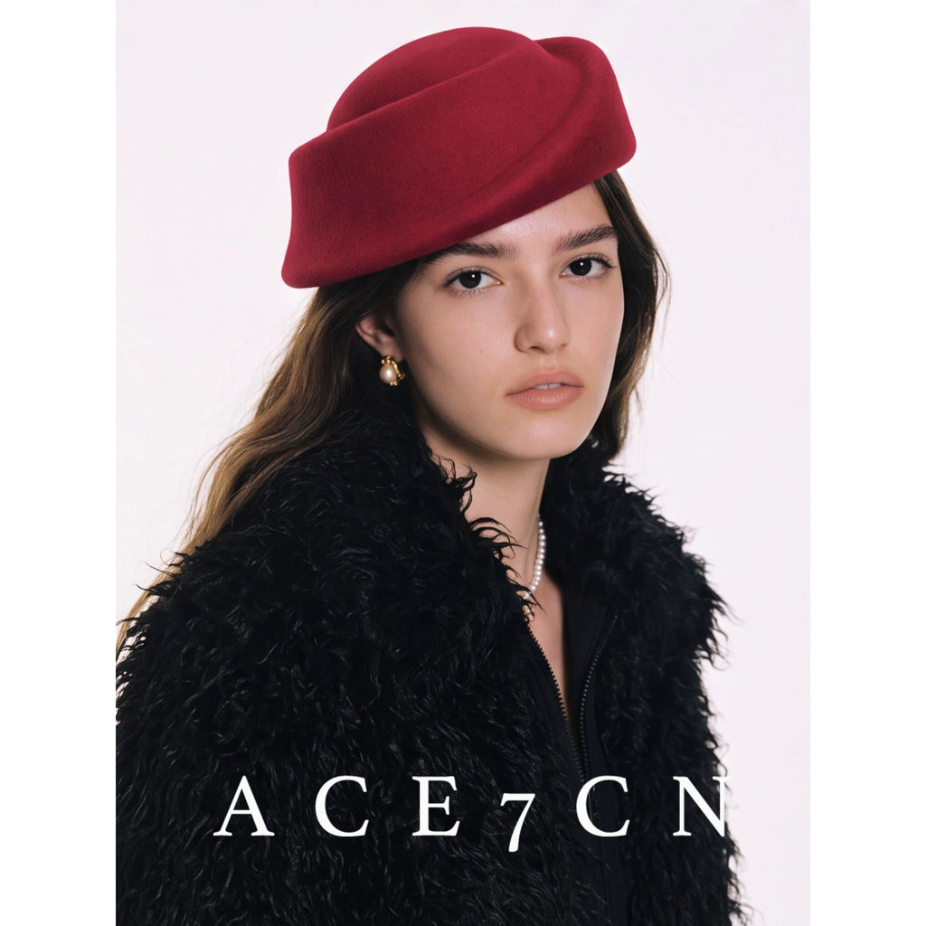 British Vintage Wool Hepburn Dress Hat Niche Styling