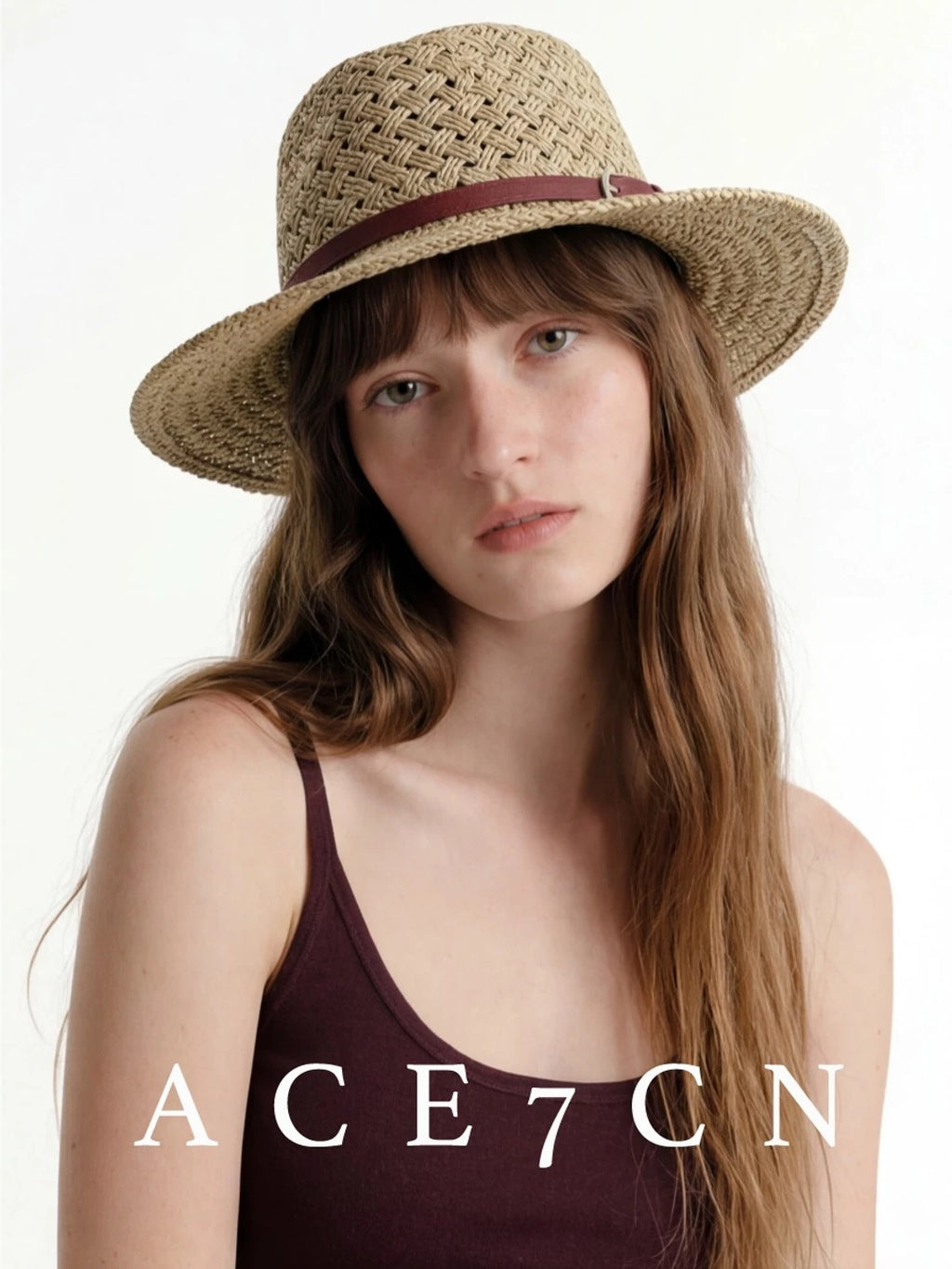 Multicolor Woven Straw Fedora — ACE7CN