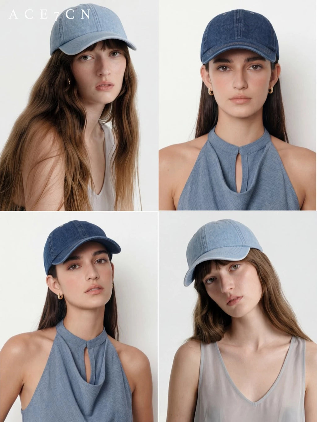 Washed Denim Baseball Cap — ACE7CN