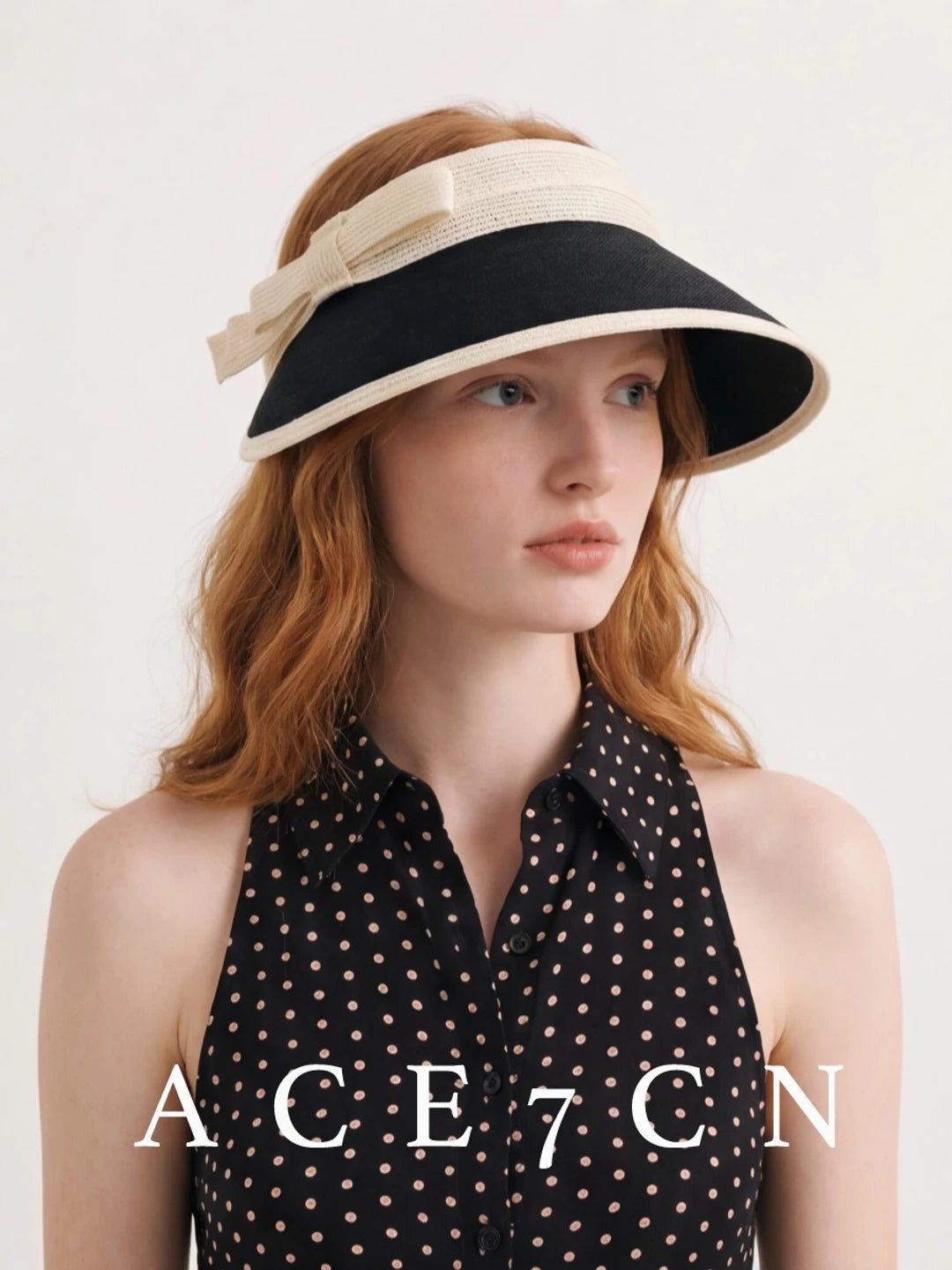Bow-Detail Wide-Brim Visor — ACE7CN