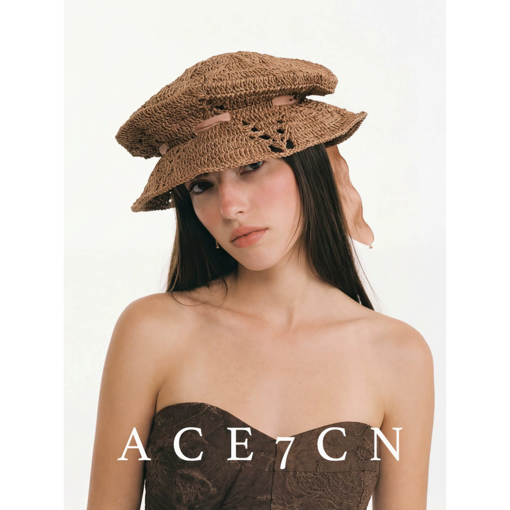 Openwork Straw Jellyfish Hat — ACE7CN