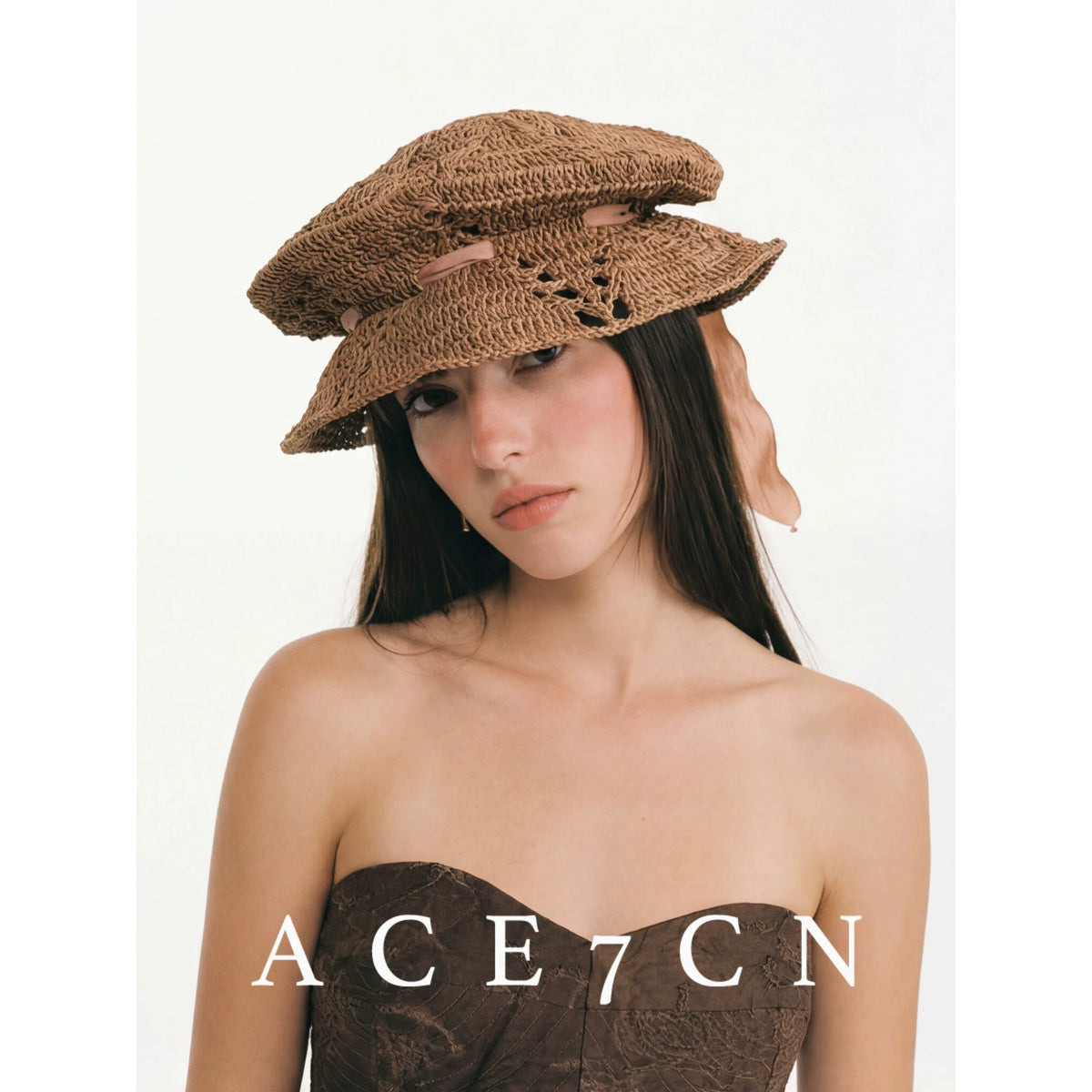 Openwork Straw Jellyfish Hat — ACE7CN