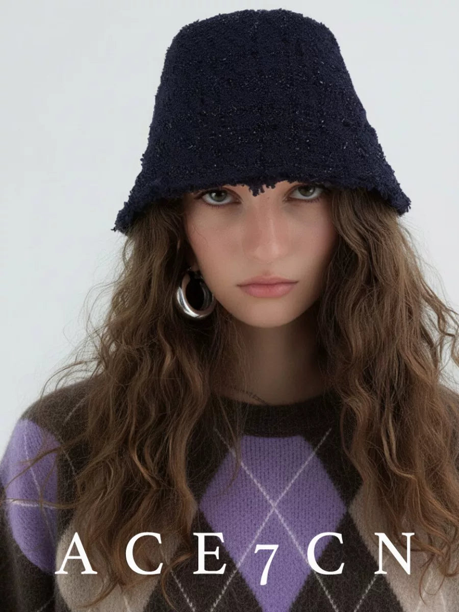 Glitter-Flecked Tweed Bucket Hat — ACE7CN