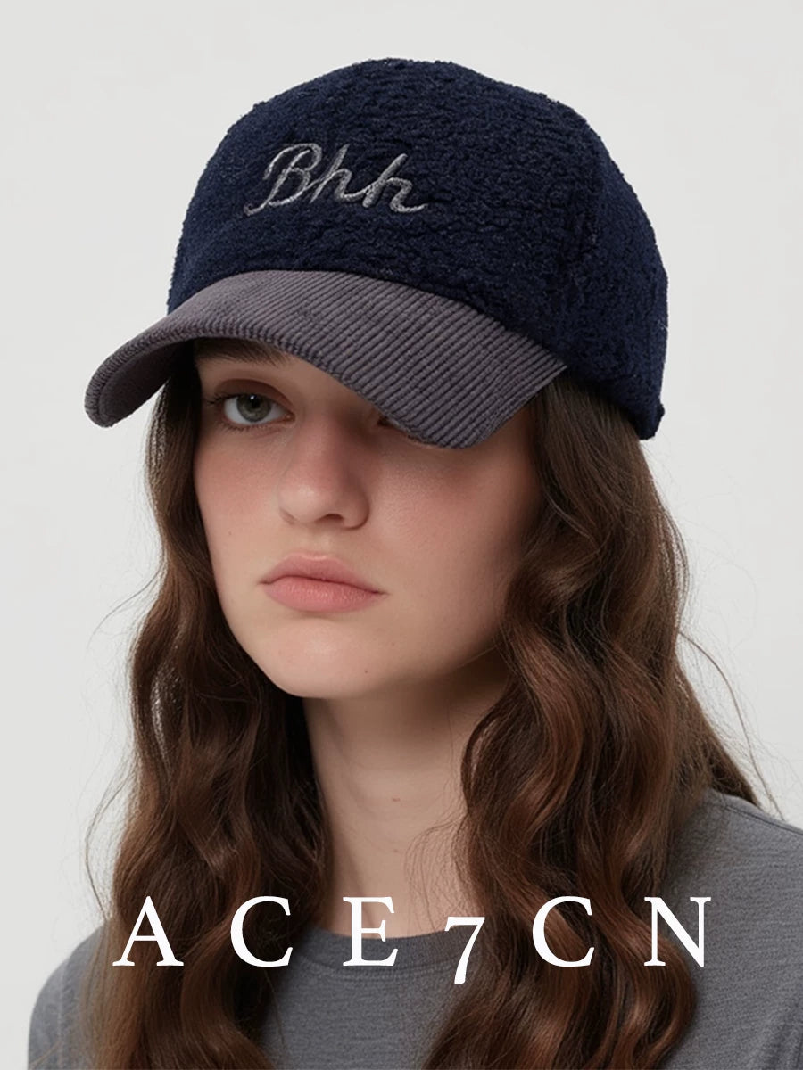 Sherpa-Panel Corduroy Baseball Cap — ACE7CN