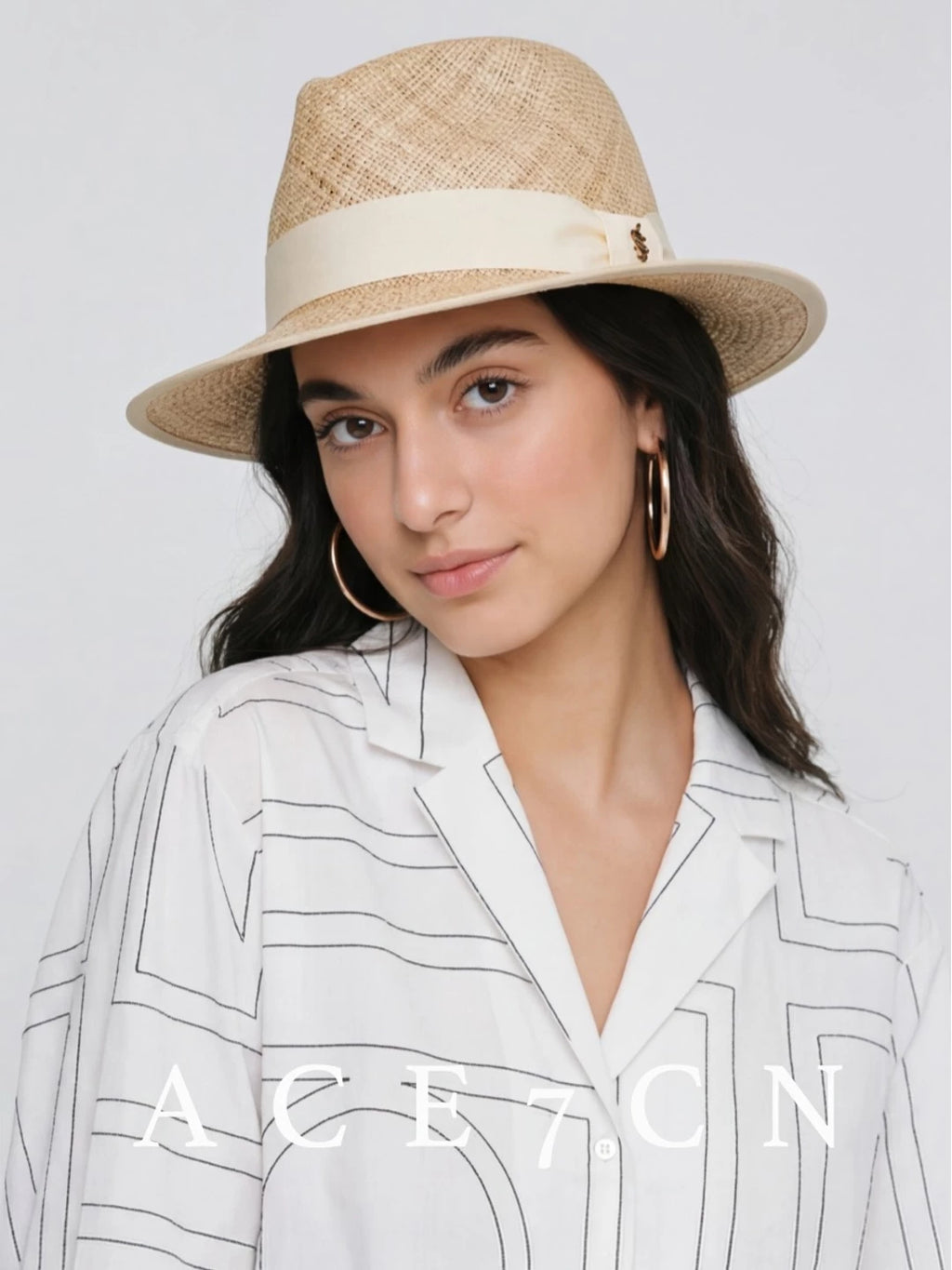 Flat-Top Straw Panama Hat — ACE7CN