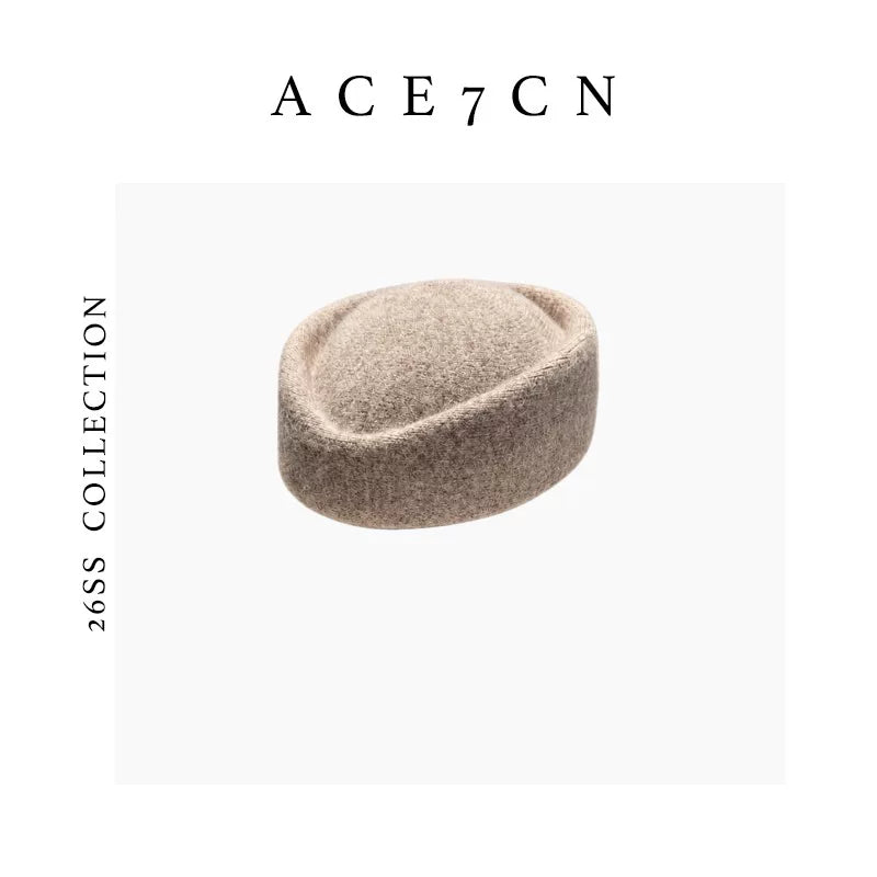 Round Wool-Blend Pillbox Hat — ACE7CN