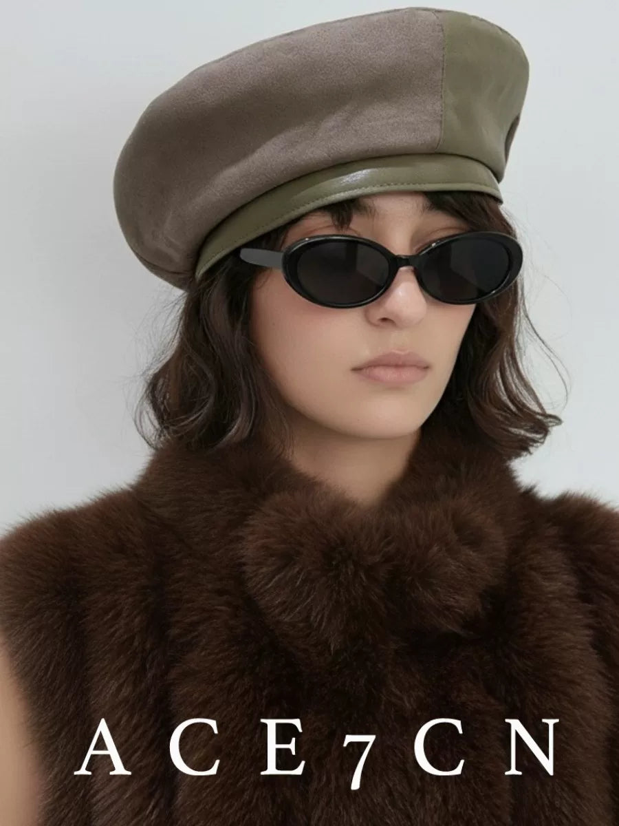 Two-Tone Suede Painter Beret — ACE7CN