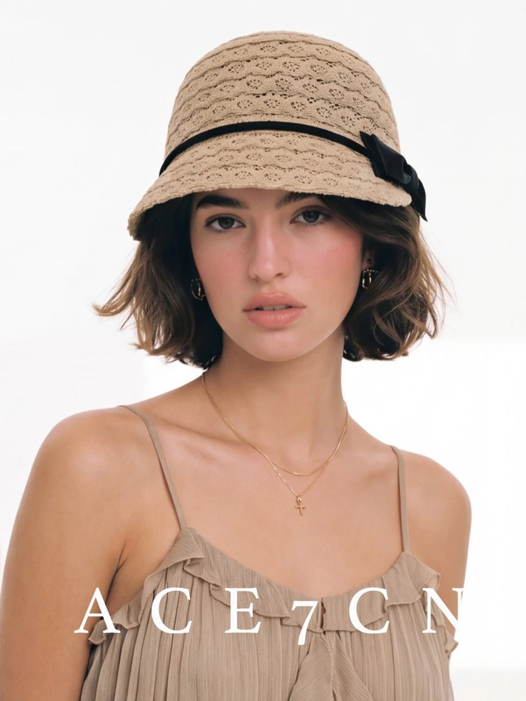 Openwork Lace Equestrian Cap — ACE7CN