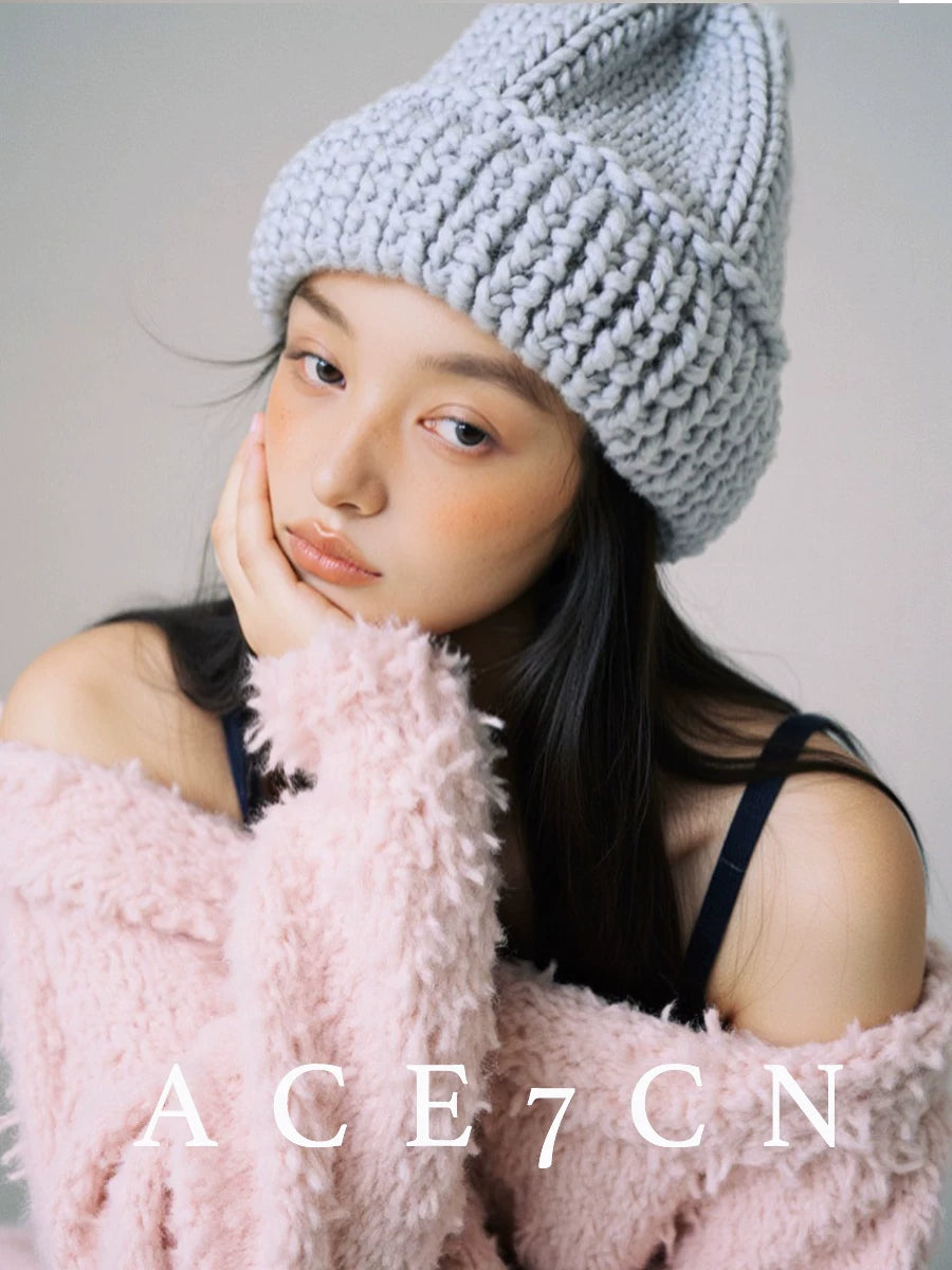 Chunky-Knit Wool Beanie — ACE7CN