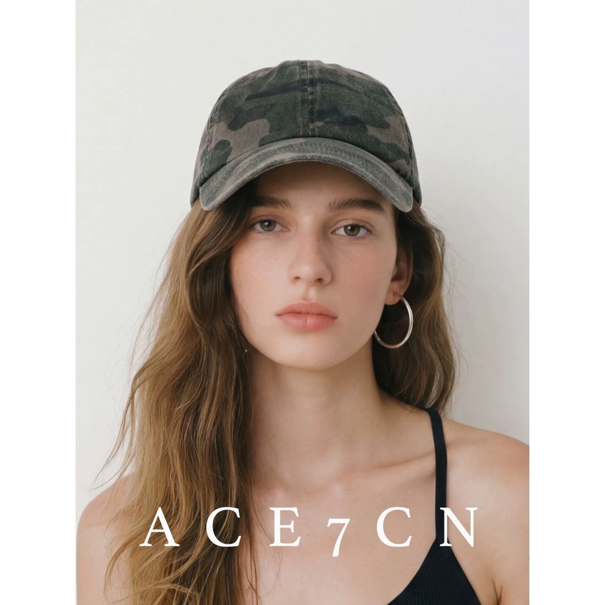 Washed-Cotton Camo Baseball Cap — ACE7CN