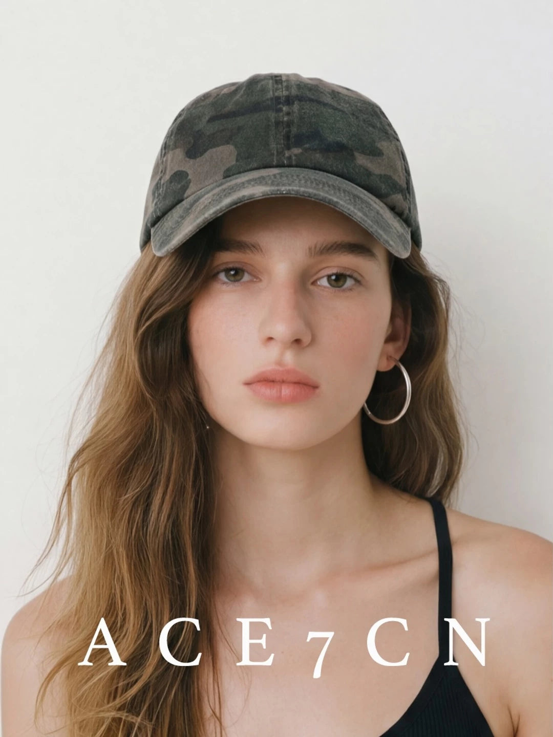 Washed-Cotton Camo Baseball Cap — ACE7CN