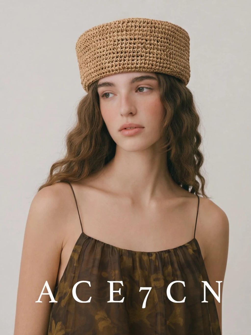 Openwork Straw Pillbox Hat — ACE7CN