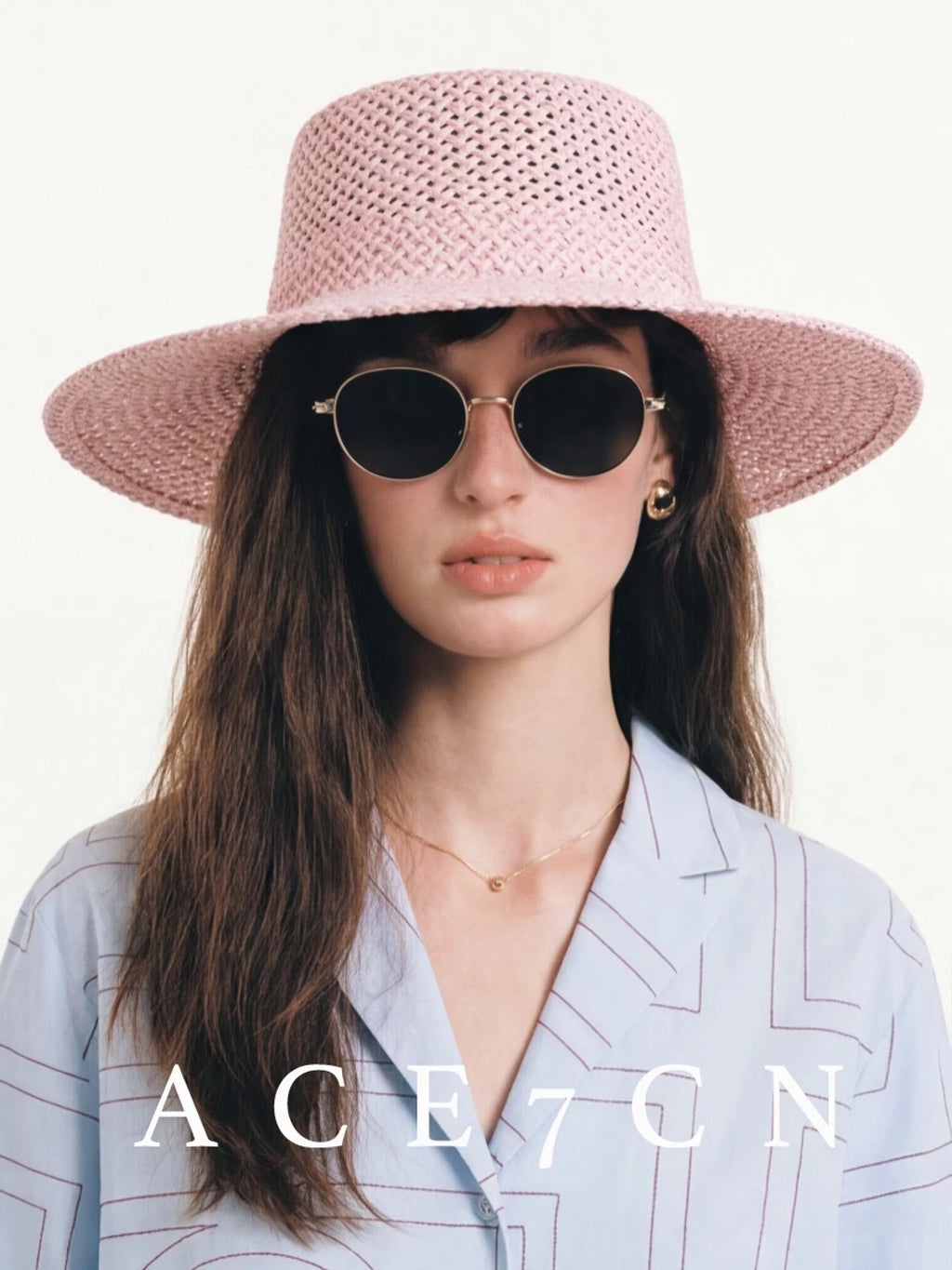 Blush-Dyed Straw Fedora — ACE7CN