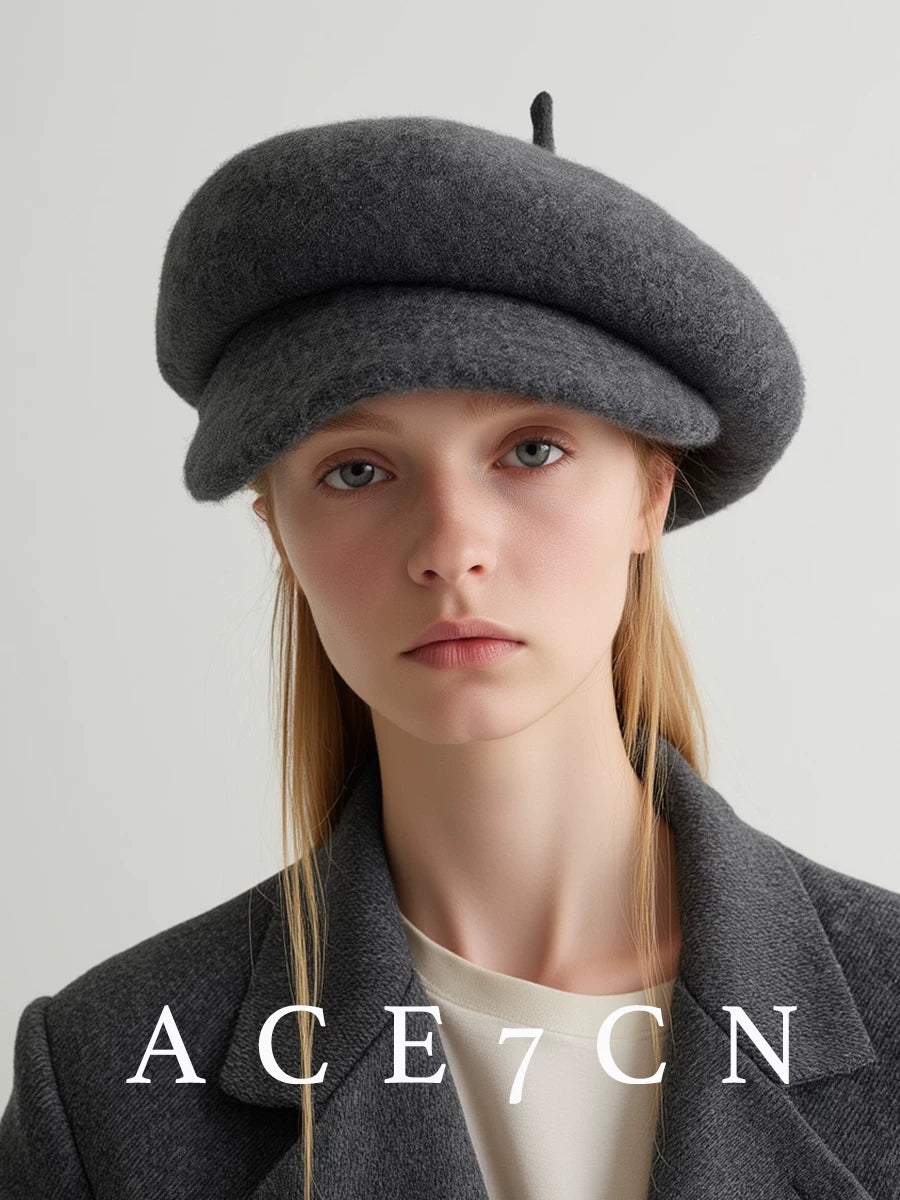 Pure Wool Newsboy Cap — ACE7CN
