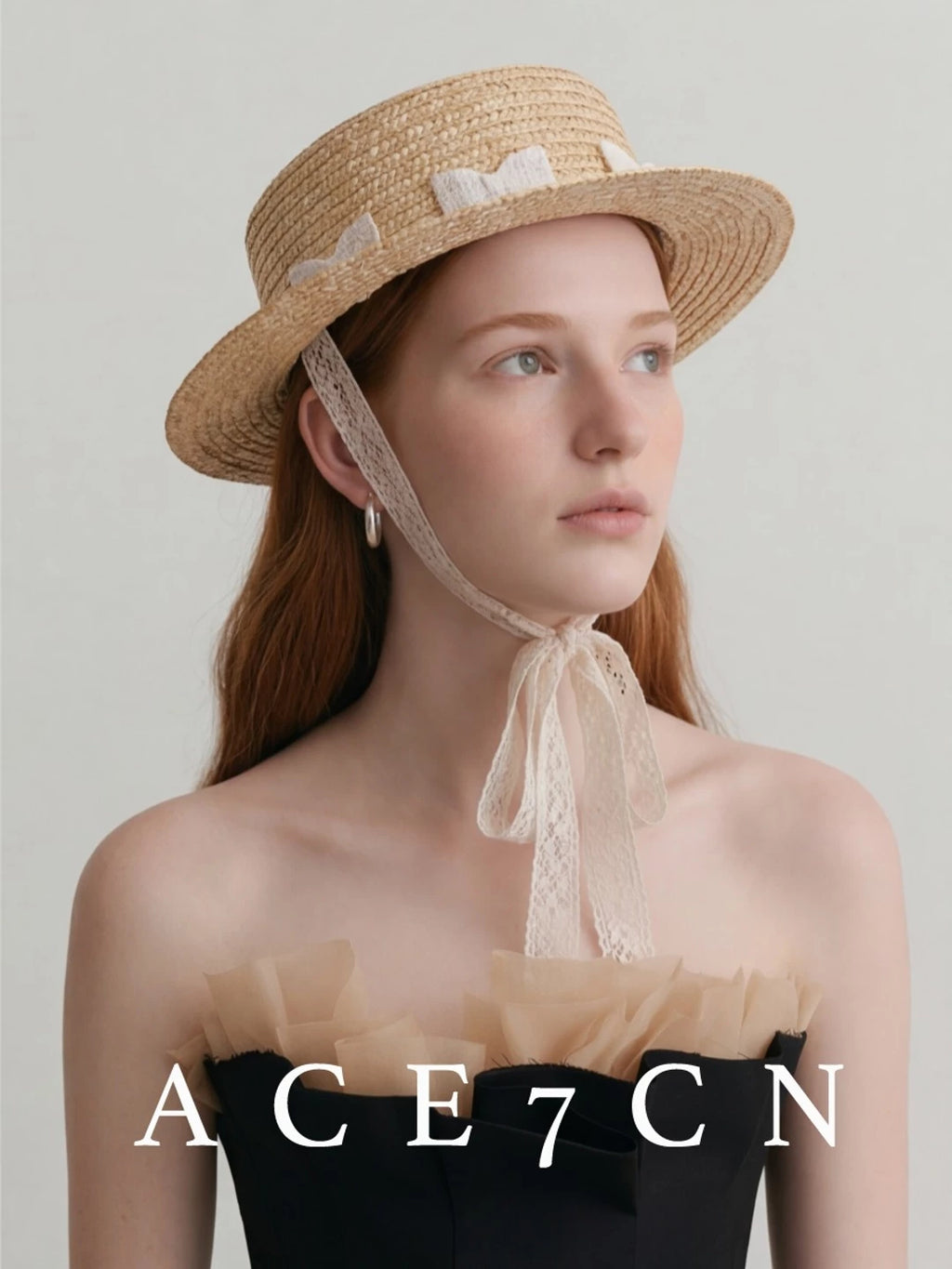 Bow-Detail Wheat-Straw Fedora — ACE7CN