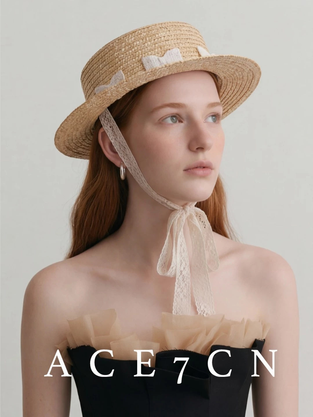Bow-Detail Wheat-Straw Fedora — ACE7CN