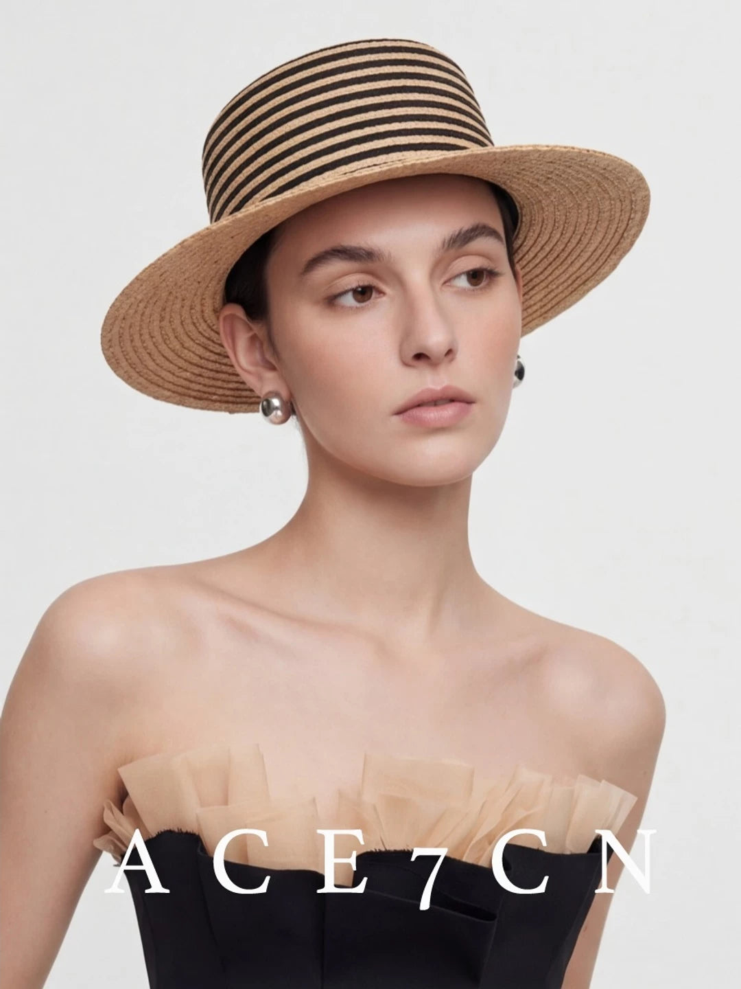 Striped Raffia Sun Hat — ACE7CN