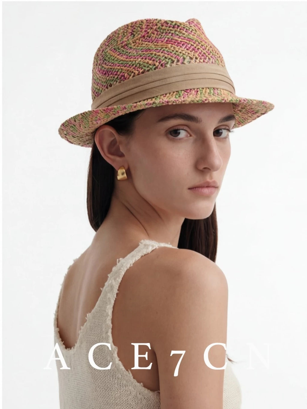 Multicolor Straw Western Fedora — ACE7CN