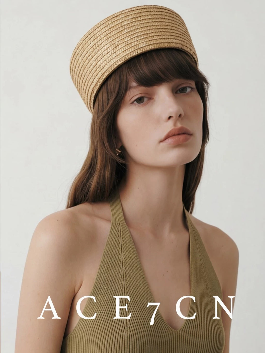 Handmade Straw Flat-Top Pillbox Hat — ACE7CN