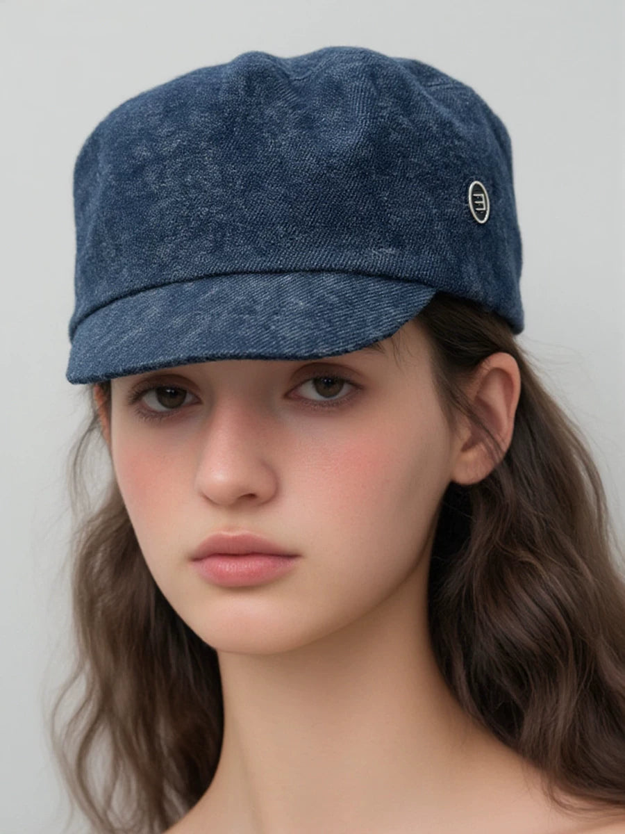 Denim Newsboy Cap — ACE7CN