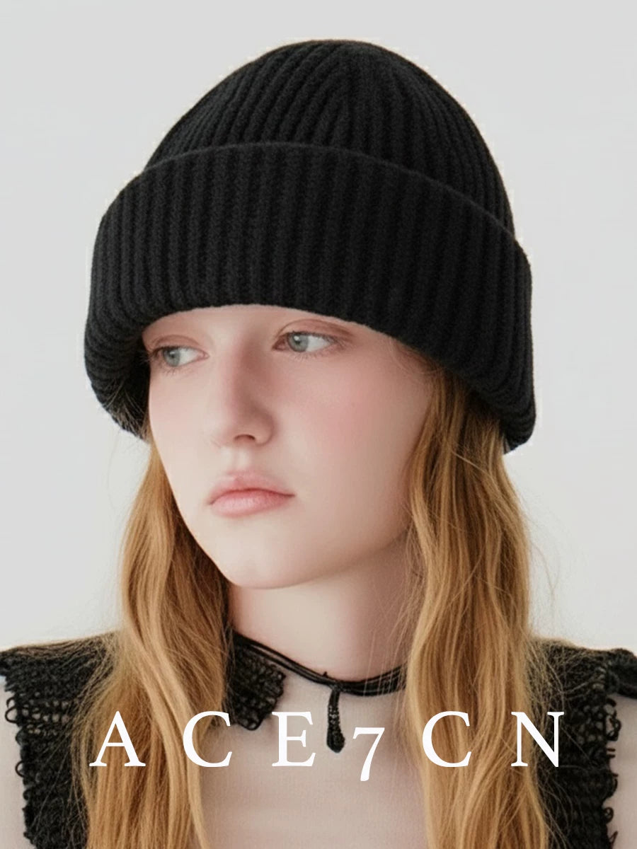 Roll-Brim Knit Beanie — ACE7CN
