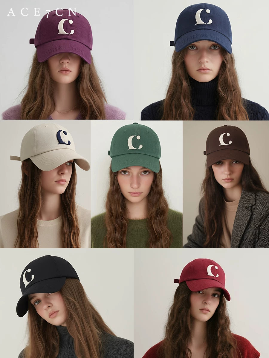 Letter C Soft-Crown Baseball Cap — ACE7CN