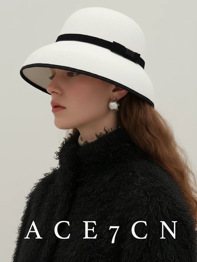 Wide-Brim Wool Cloche — ACE7CN